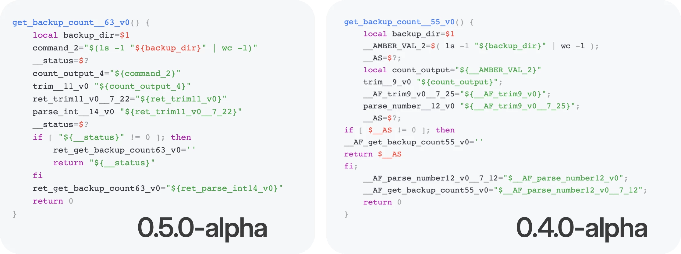 Bash output comparison